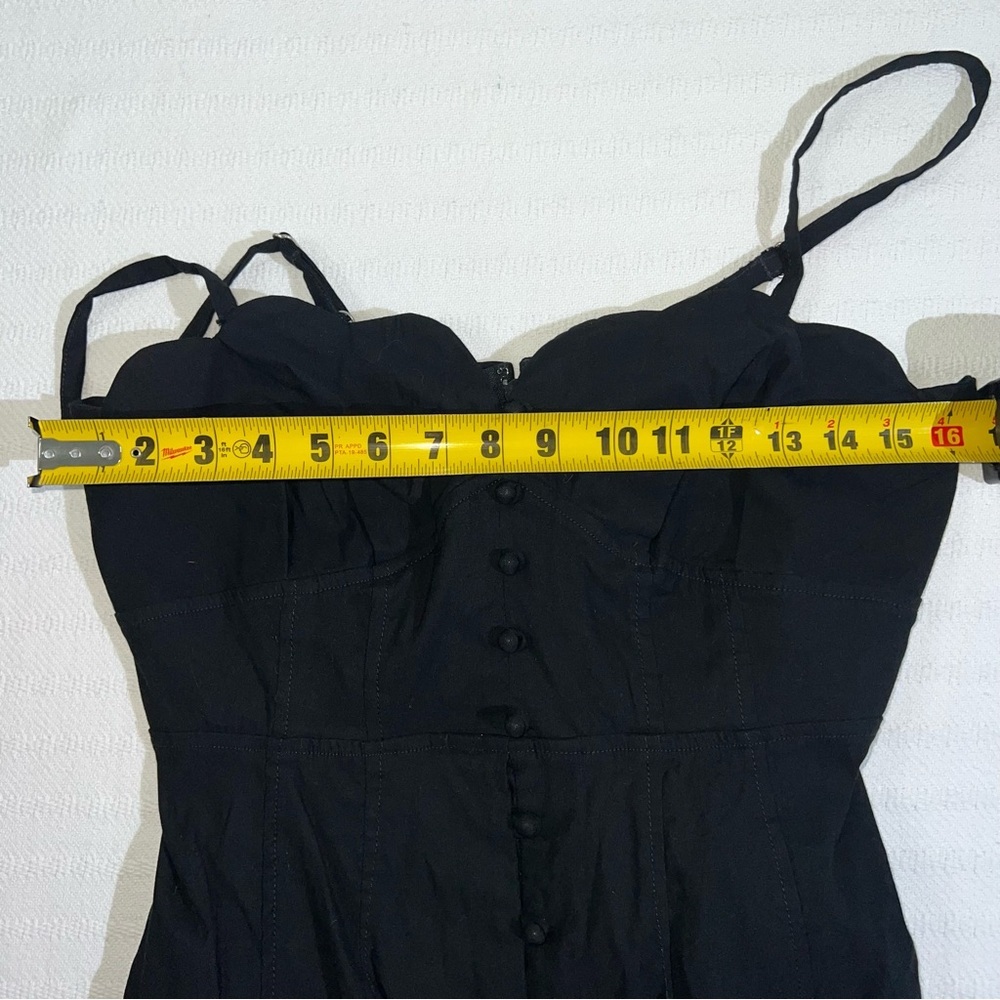 Anthropologie Womens Midi Dress Size 6 Black Preppy Party Celebration Front Slit - Picture 10 of 14